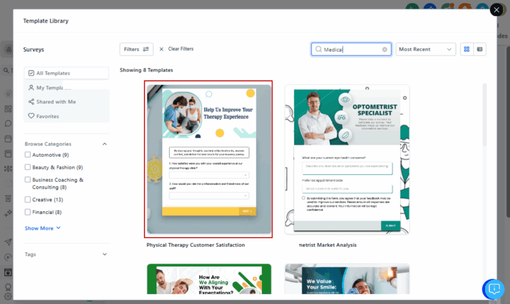 Survey marketing templates