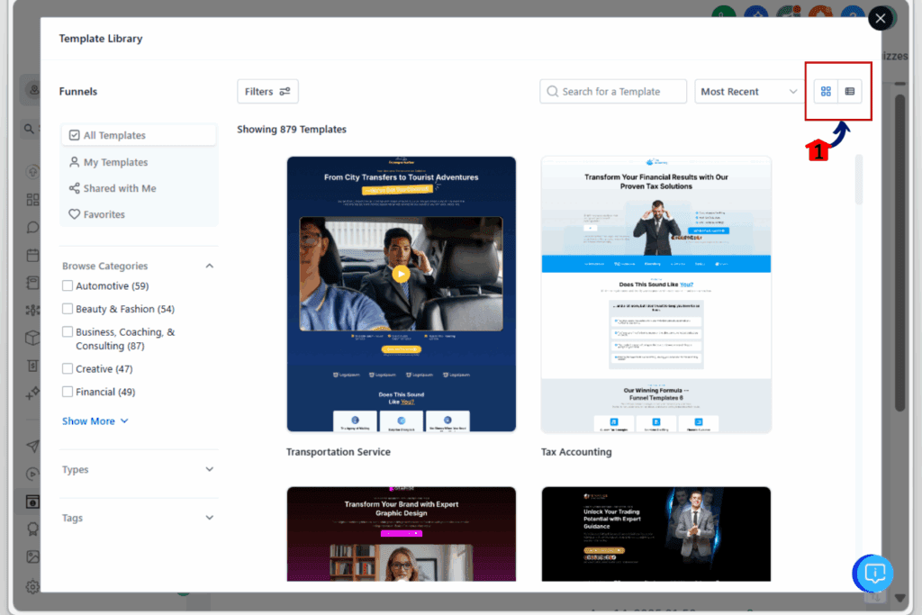 template-library-ui-graphic03 gohighlevel template library ui - toggle