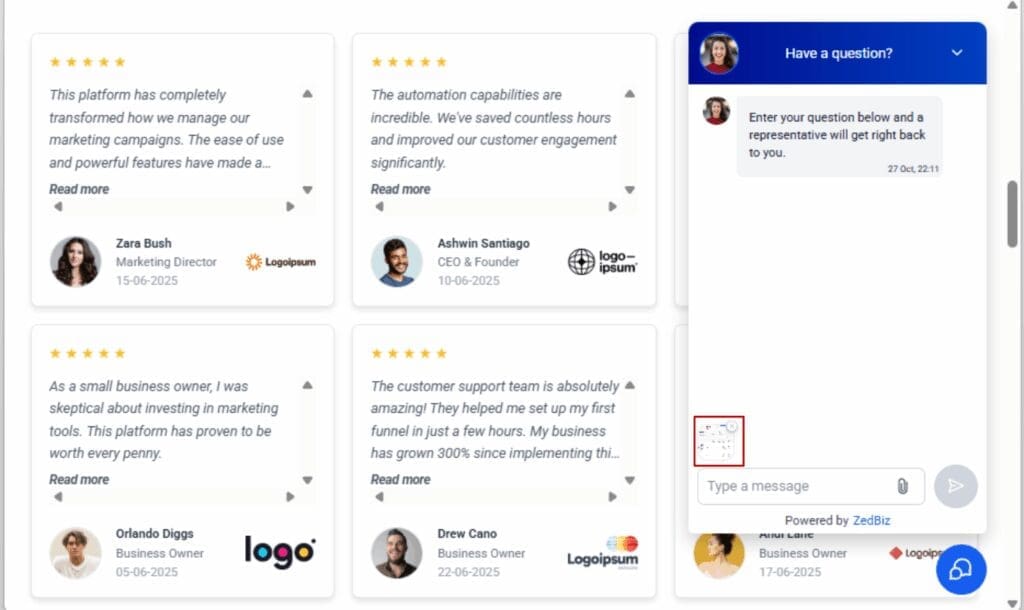 GHL Live Chat Attachments
 - Select the Files to Upload