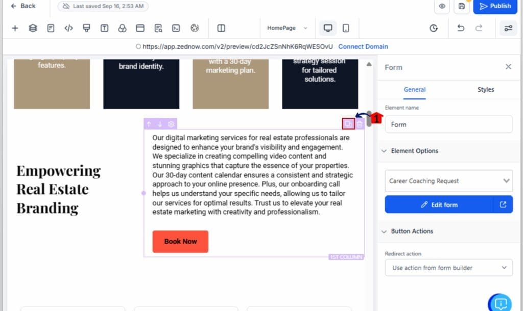 form builder tools
- Locate the Element or Slide to Clone