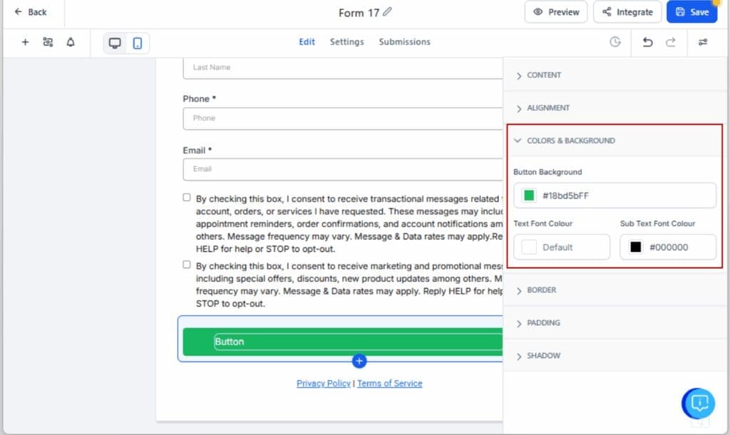 form design customization
- Access the Styles Panel