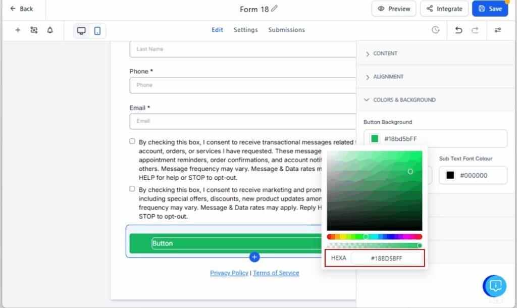 GoHighLevel form design customization
- Set Your Primary Color