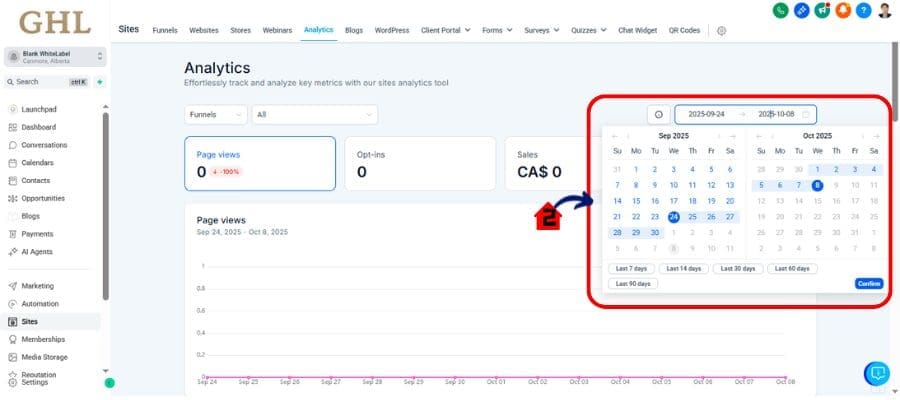 ghl-analytics-02 ghl analytics date range