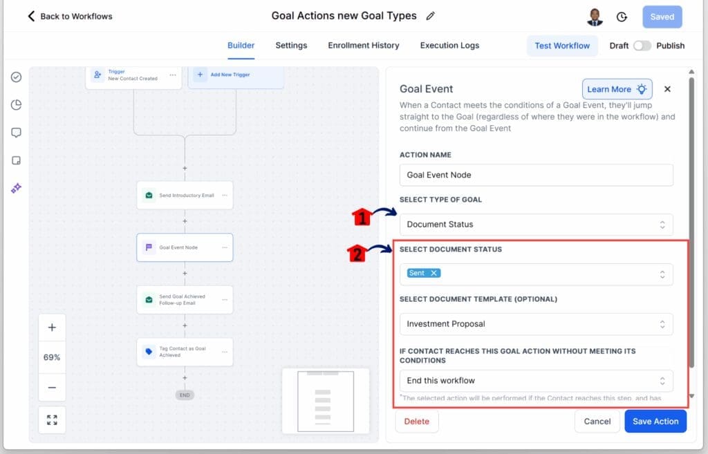 ghl-goal-actions-workflows-document-status GHL Workflow Goal Actions – Configure the Document Status Goal