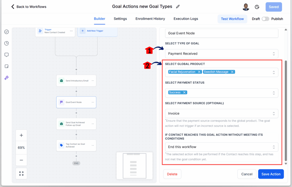 ghl-goal-actions-workflows-payment-recieved GoHighLevel Workflow Goal Actions – Configure the Payment Received Goal