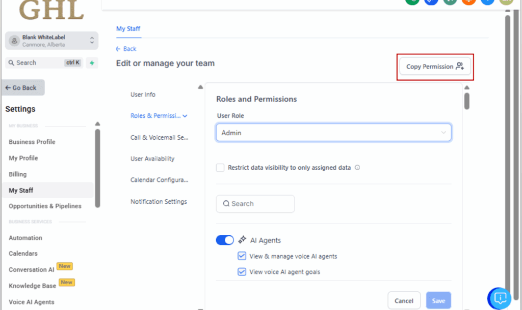 payment permissions
- Use Role Cloning for Fast Setup