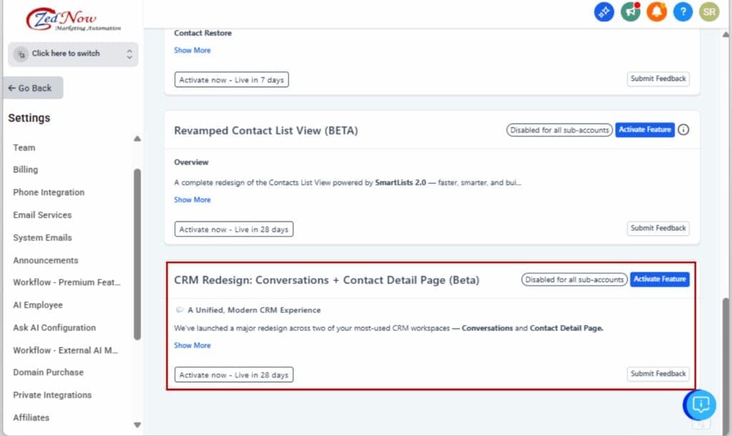 custom CRM fields
- All-New Contact Detail Page