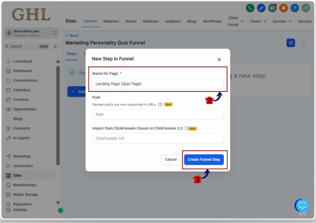 marketing-personality-quiz-funnel-graphic04 funnel - create landing page
