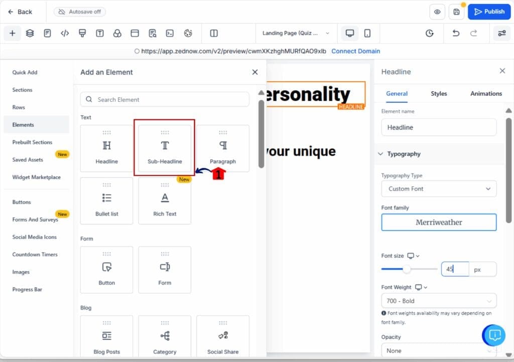marketing-personality-quiz-funnel-graphic07 landing page - sub headline