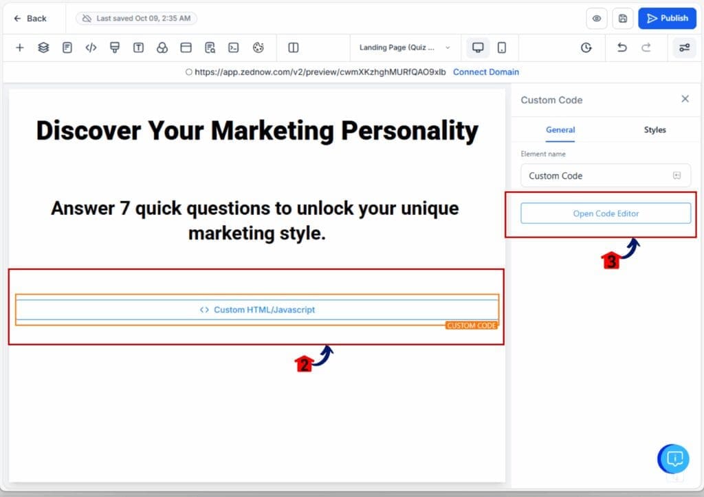 marketing-personality-quiz-funnel-graphic11 landing page - open editor