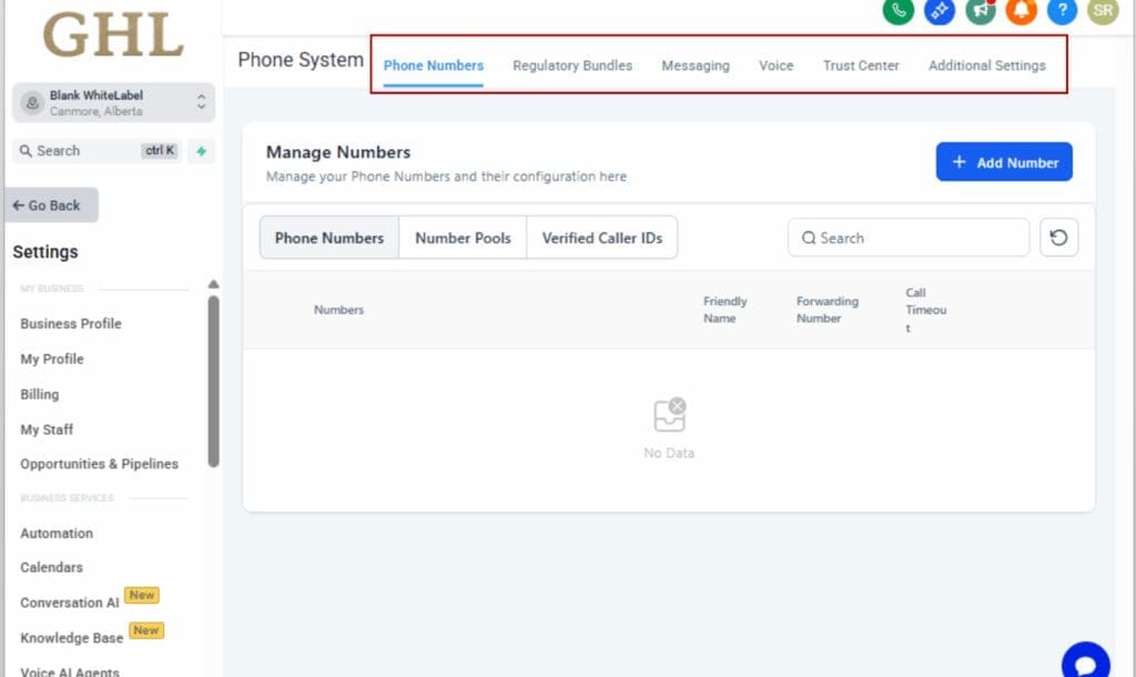 Phone System Settings
- Understand the New Tab Structure