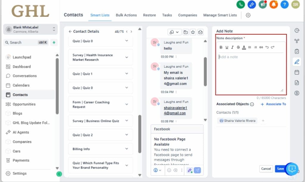 Rich Text Notes
 - Click the Description Field