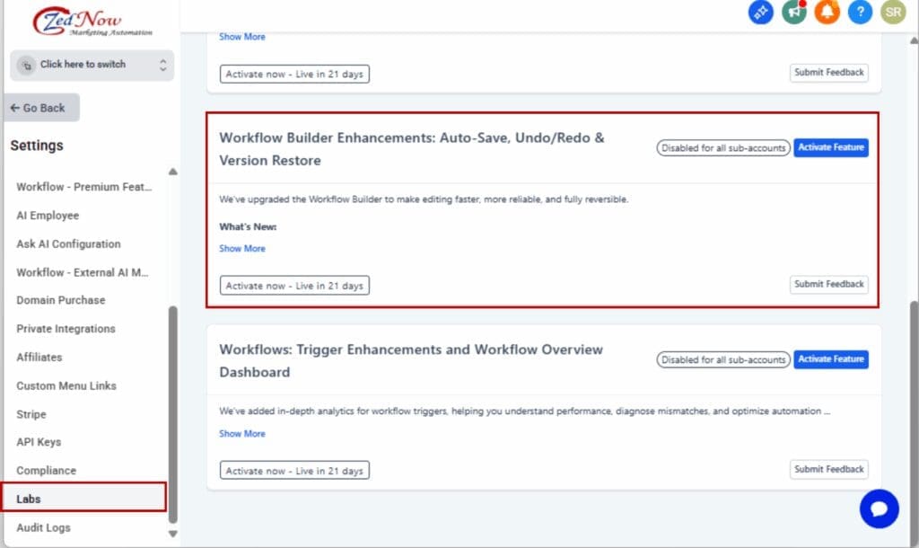 How to Use GHL Workflow Version History