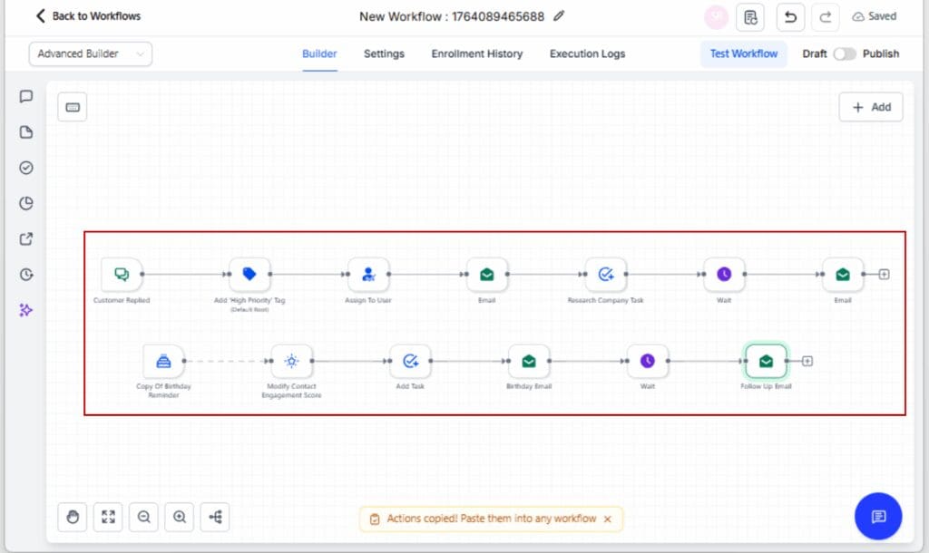 GoHighLevel Workflow Branching
- Build Out the Mini Branch