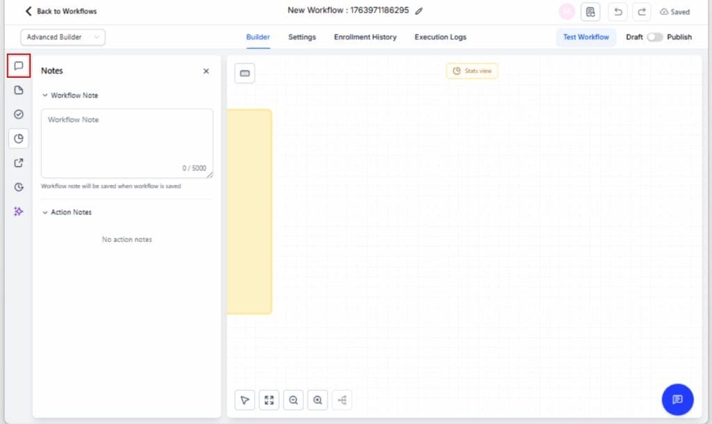GoHighLevel Workflow Builder Feature
- Use Workflow Comments (Contextual Feedback)