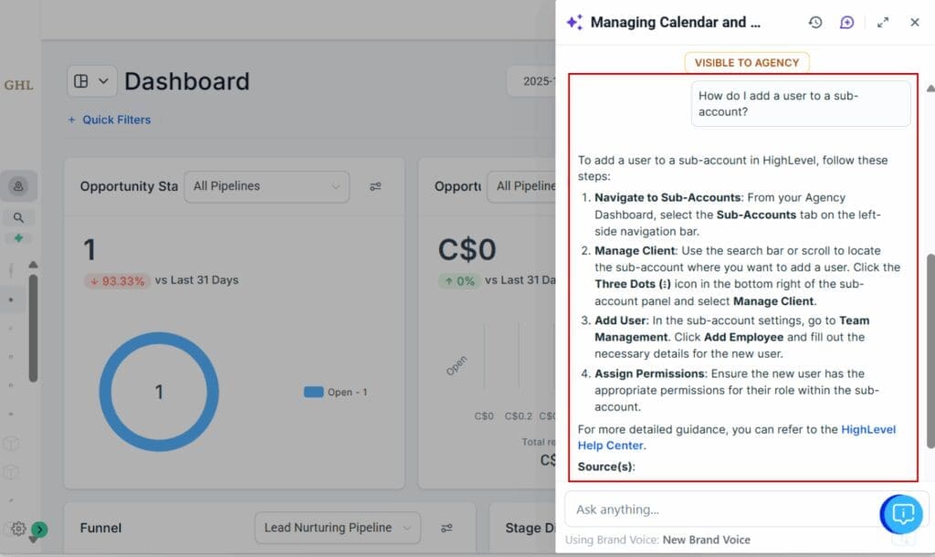 AI support assistant
 - Use Smart Prompts for Better Responses