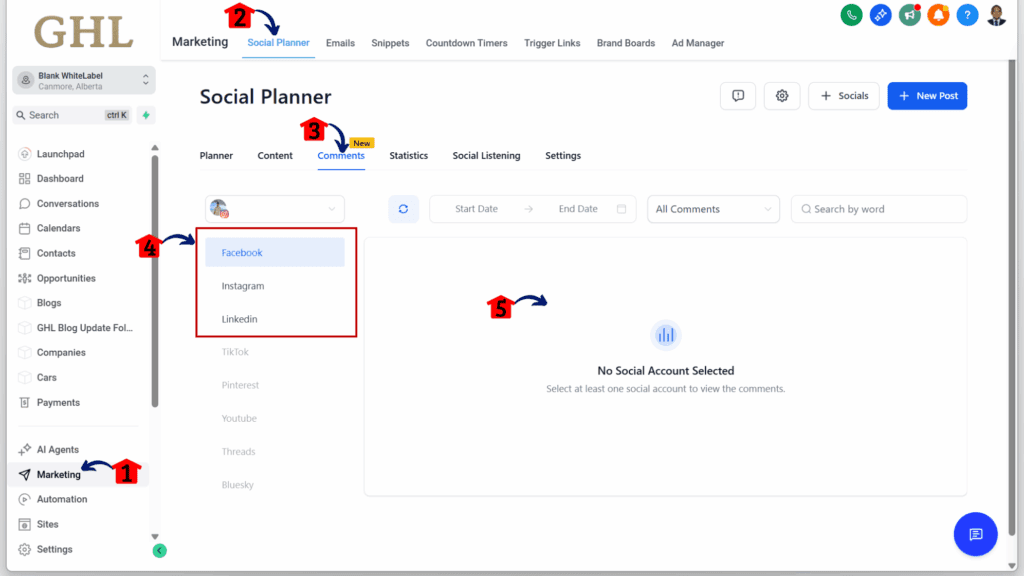 Step-by-Step Inside Social Planner 