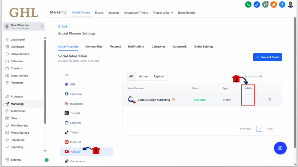 ghl-youtube-auto-token-refresh-validity GHL YouTube Token Refresh - Review the Social Planner Setup