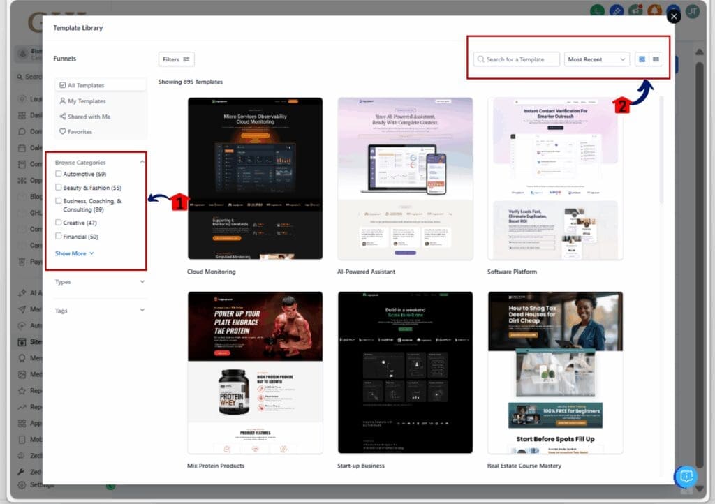 marketing funnel templates - search