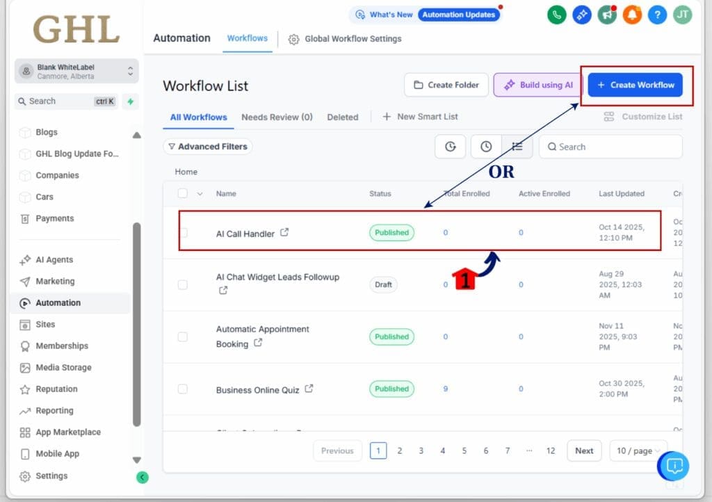 workflow ai model - select