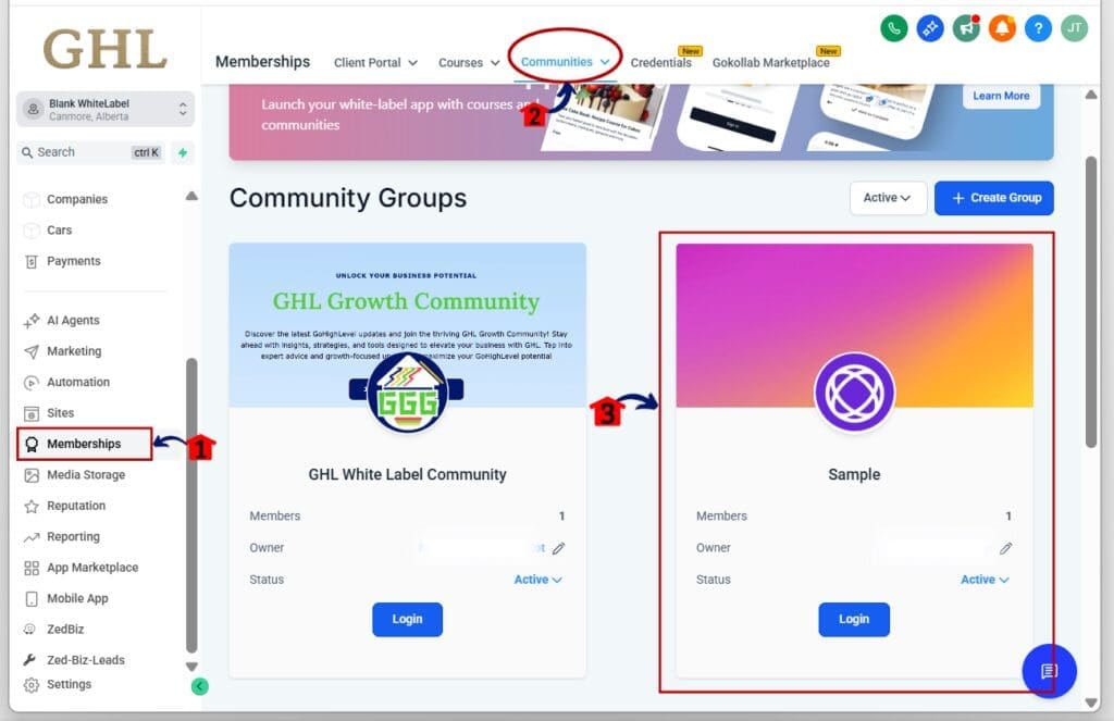 how to use community profile settings