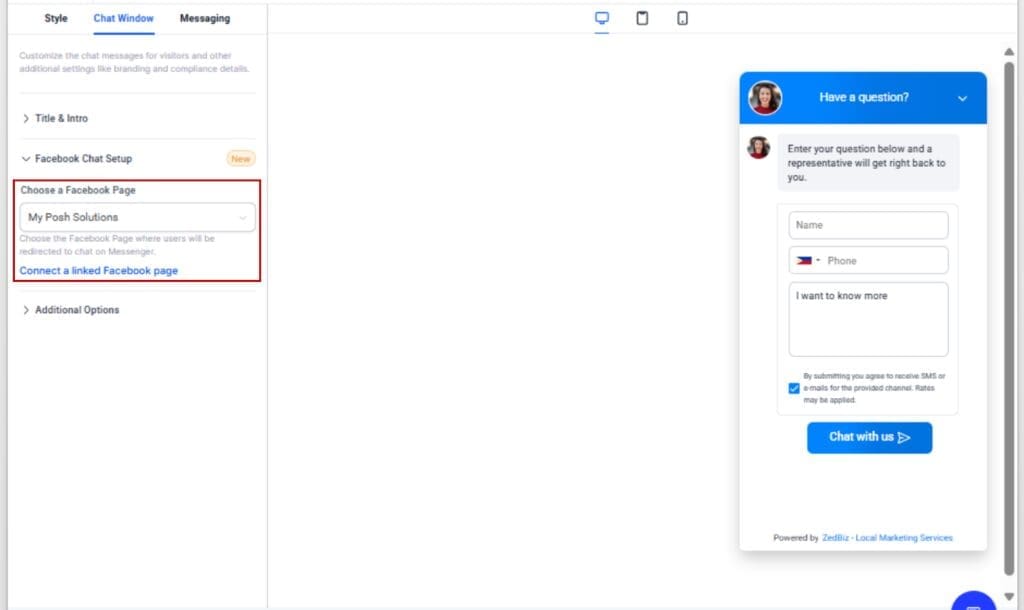 GoHighLevel Meta Chat Widget
- Connect or Select a Meta Account