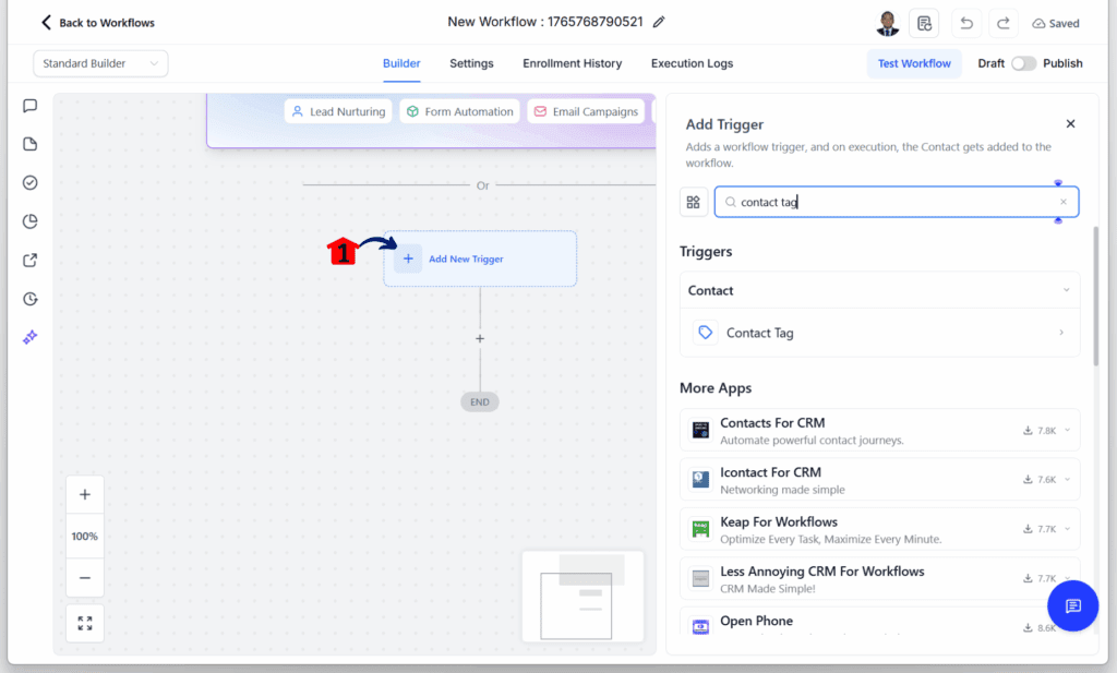 ghl-between-operator-workflow-trigger GHL numeric range filters – Open the Workflow Editor