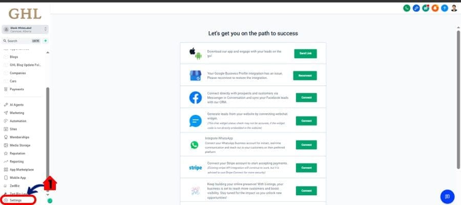 ghl-missing-meeting-link ghl settings