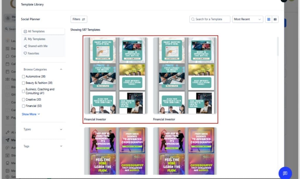 GHL Marketing Templates
 - Deploy Social Media Templates