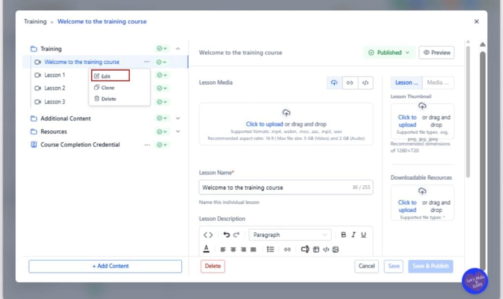 GoHighLevel Course Content Cloning
 - Edit the Cloned Item Immediately