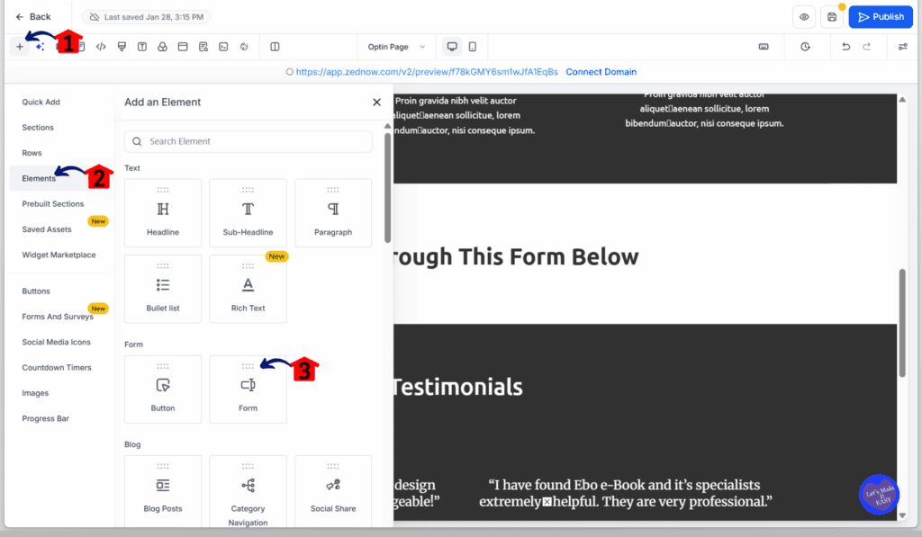 GHL Lead Generation Funnel – Add the Form to the Opt-In Page
