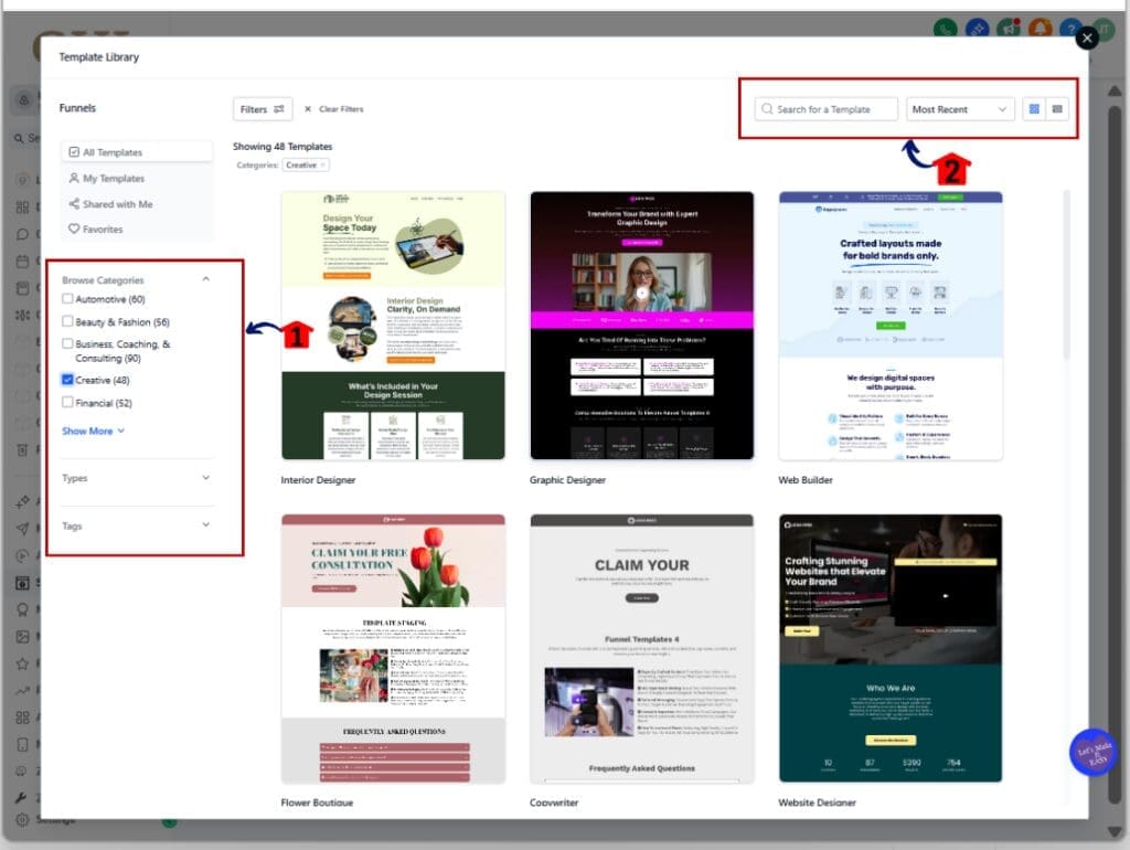 instant marketing assets - search