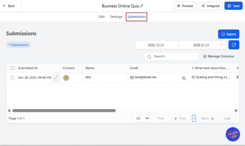 Form Submission PDF
- View a Submission & Choose PDF Layout
