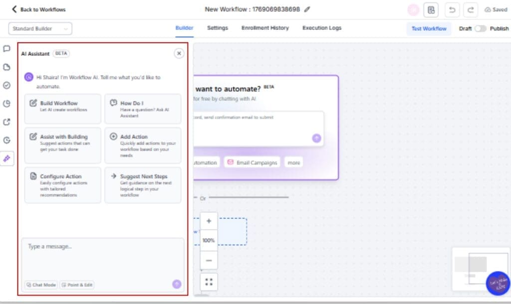 AI workflow assistant
- Use Natural Prompts for Contextual Help