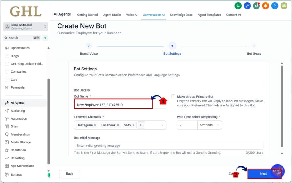 Conversation Summaries
 GoHighLevel - Configure your bot settings