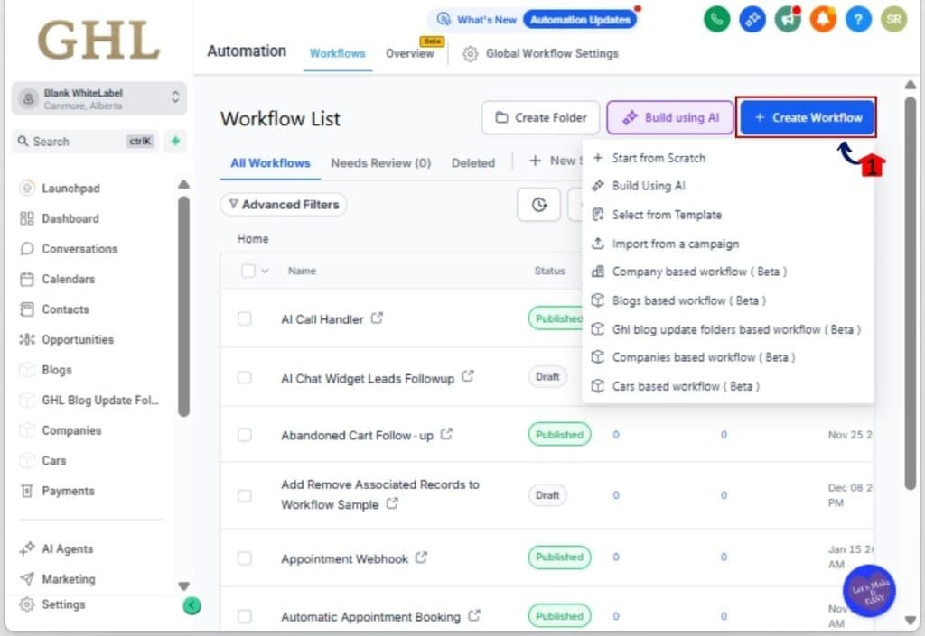 Contact Search Automation
 - Create or Open a Workflow