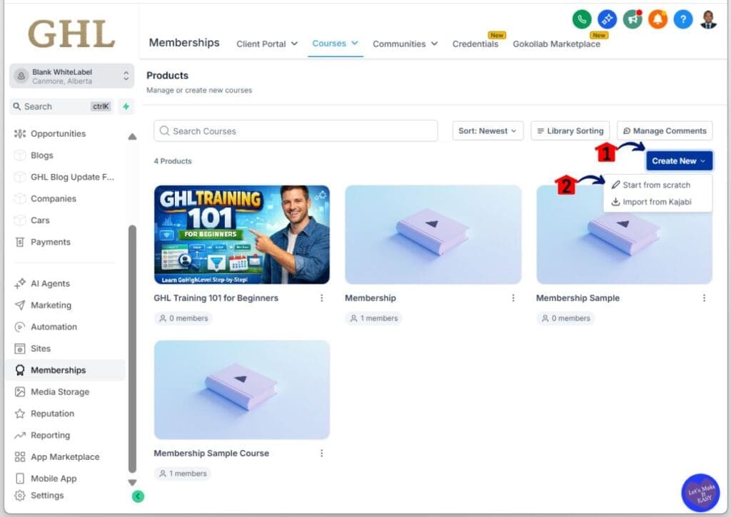 GHL build online course – Create a New Product from Scratch
