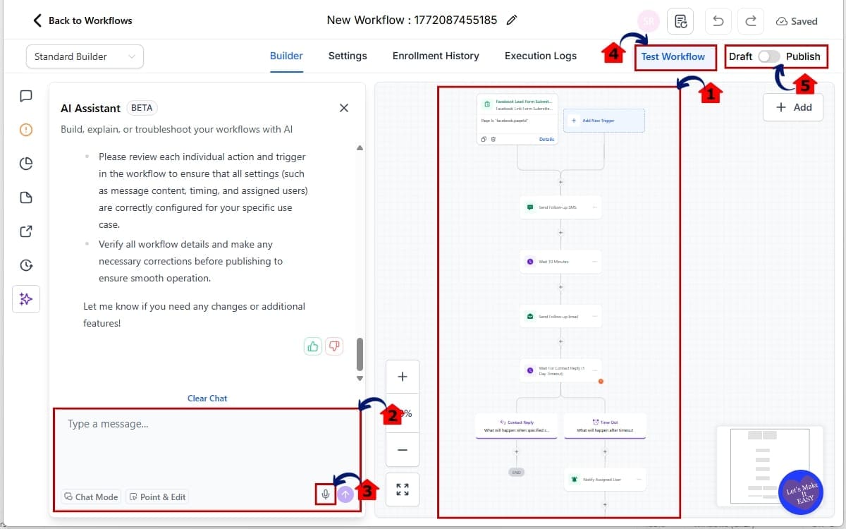 Review, Edit, Test, Publish and Save your Workflow