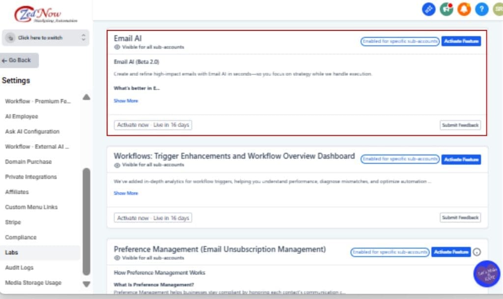 Email Builder UI
 - Enable Email AI (If Not Already Active)