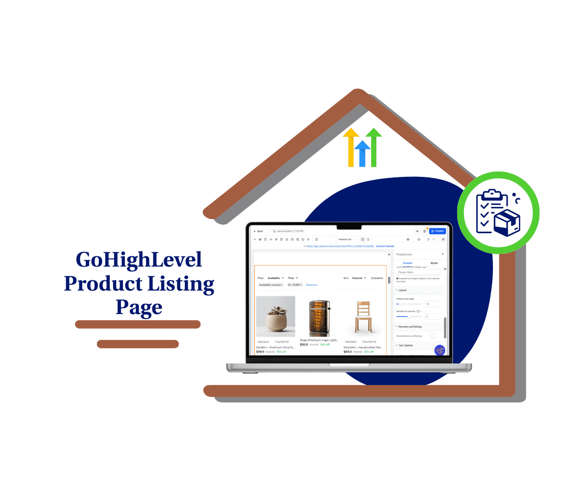 product listing page