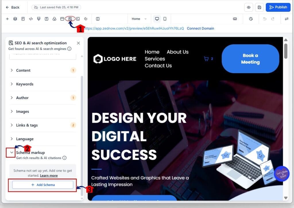 schema-markup-generator-step06 gohighlevel schema markup generator - open