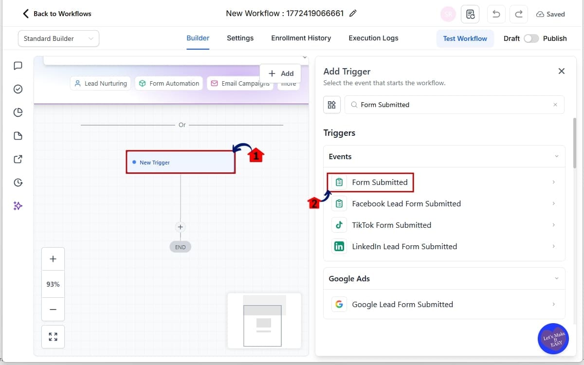 Workflow Error Detection
- Add a Trigger in the workflow