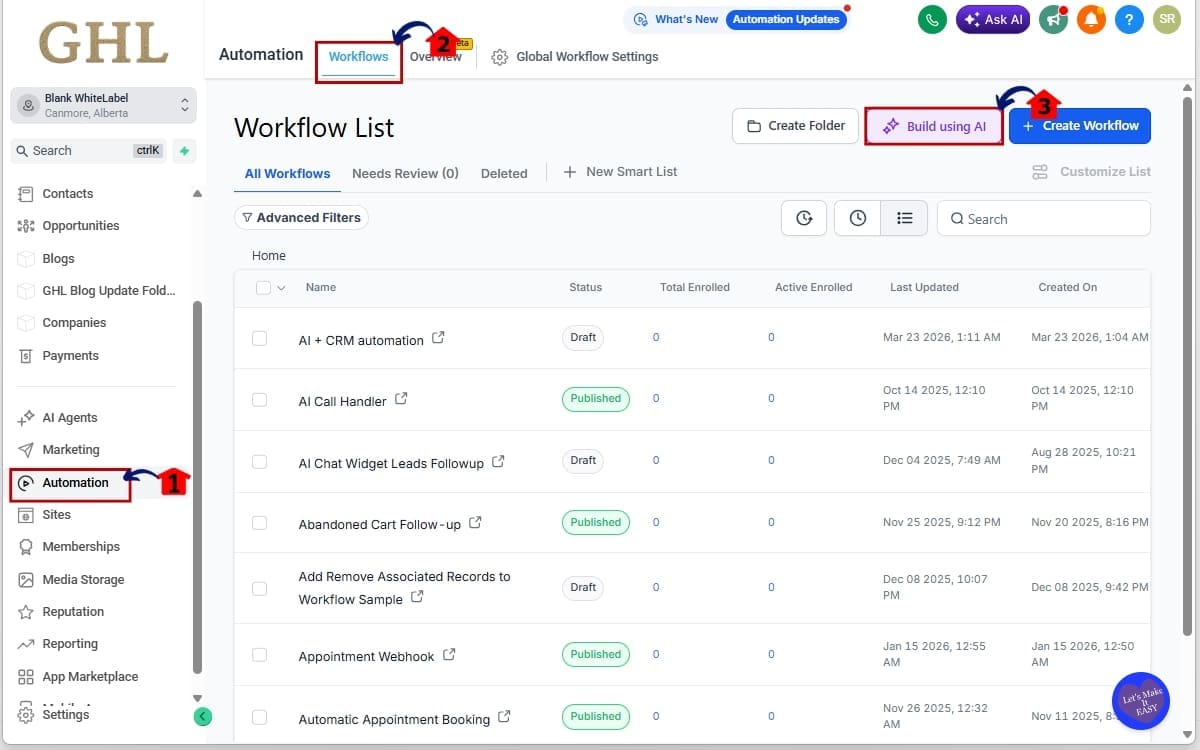 How to Use the AI Workflow Builder in GHL