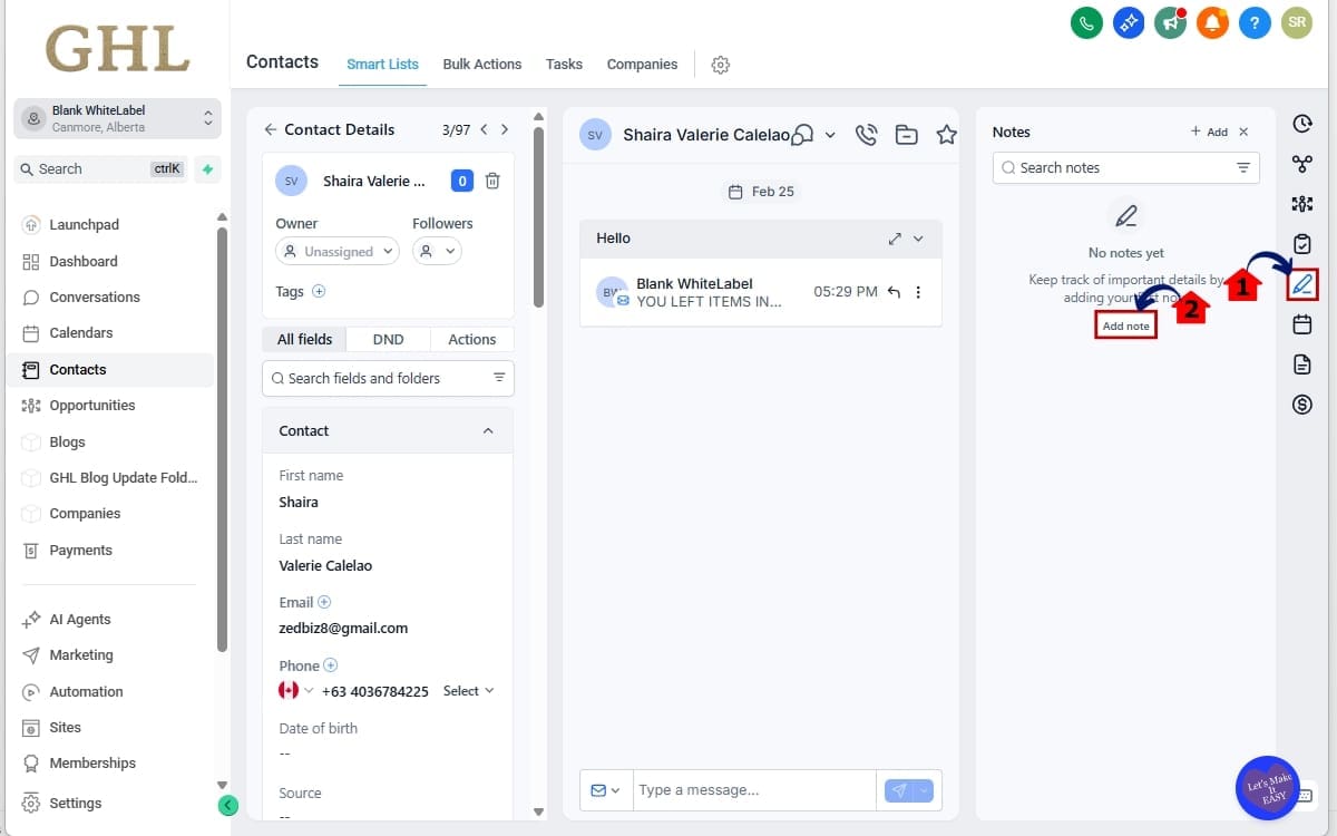Custom Object Notes
- Create a New Note Within the Record