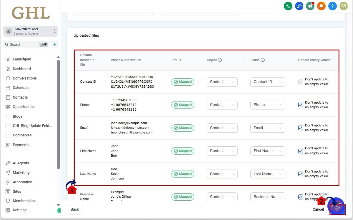 GoHighLevel Custom Object Import - Map CSV Fields to Custom Object Fields