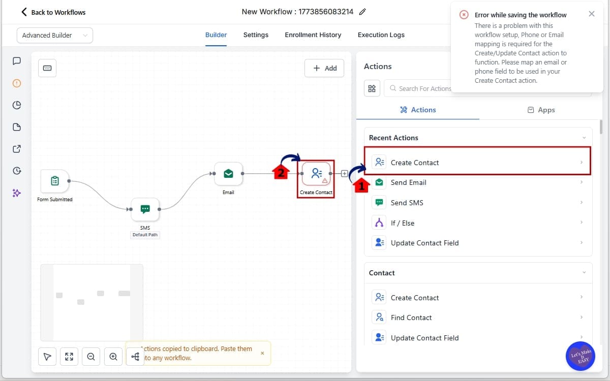 GoHighLevel Drag Drop Workflows
 - Drop to Extend a Branch or the workflow