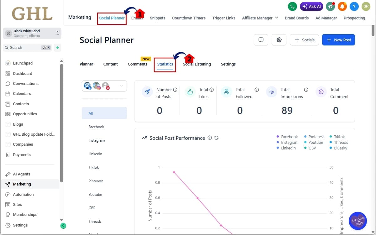 GHL Facebook Post Sync
 - View Synced Posts and Insights