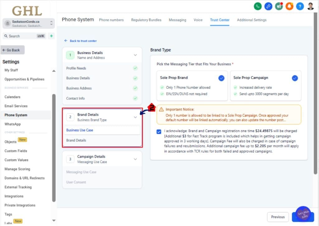ghl-a2p-pre-built-campaign-04 GoHighLevel A2P campaign registration start new campaign submission