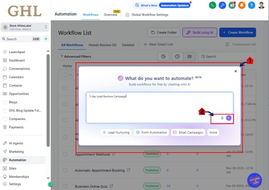 ghl-ai-workflow-builder-03 AI Workflow Builder in GHL – Access Workflows Page