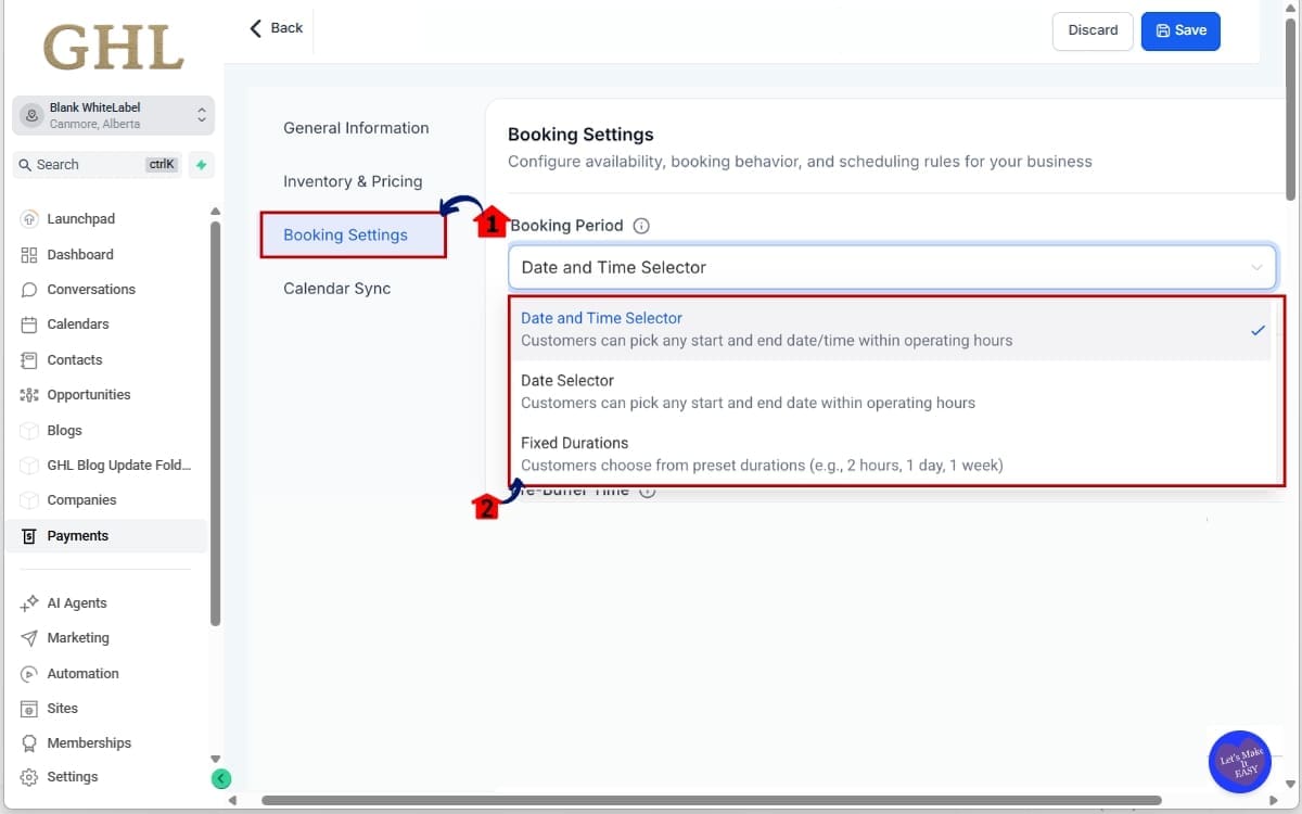 Booking Period Settings
 - Review Booking Period Mode of the rentals